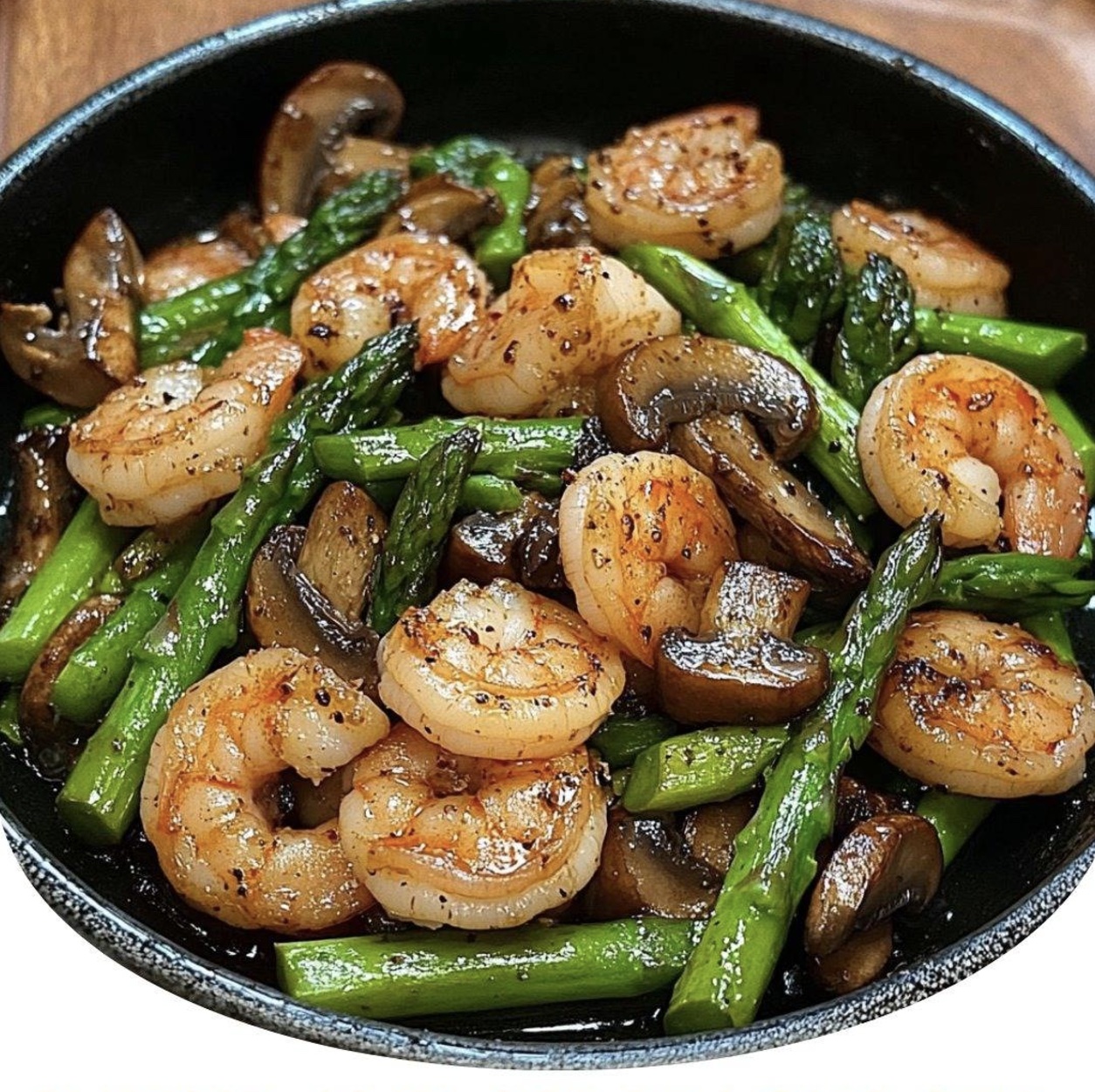 Shrimp and Asparagus Stir-Fry with Mushrooms